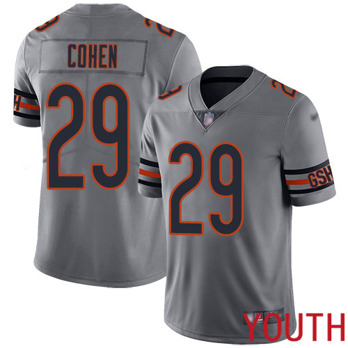 Chicago Bears Limited Silver Youth Tarik Cohen Jersey NFL Football 29 Inverted Legend